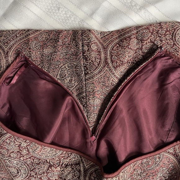 Banana Republic Soft Wool Silk Paisley Quiet Luxury Size 8 Lined Zipper Skirt - Picture 9 of 9